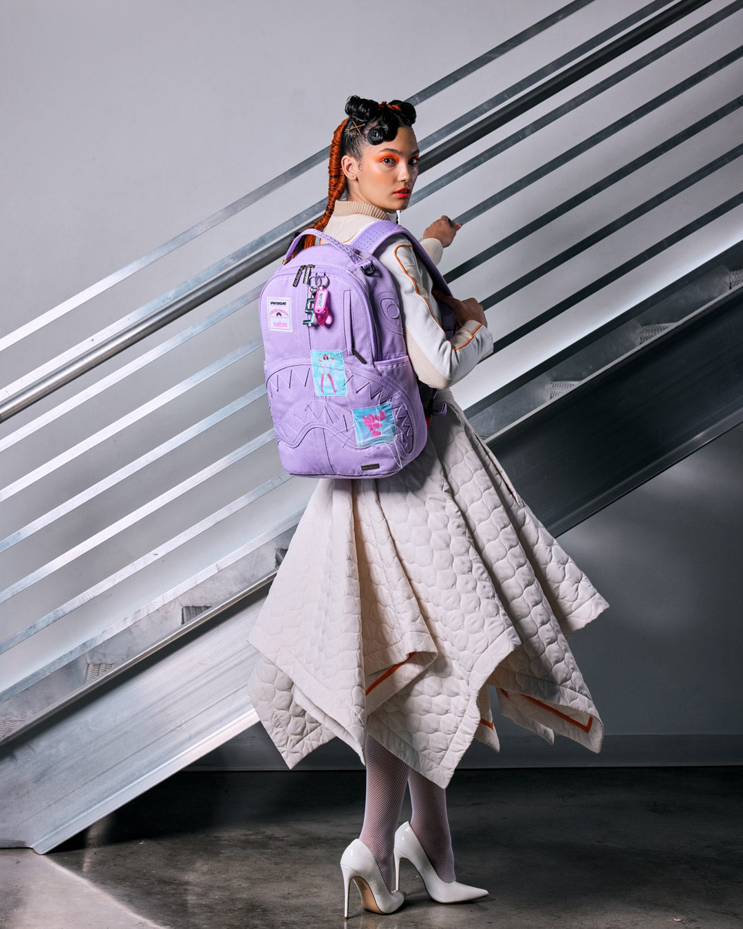 SPRAYGROUND® BACKPACK PURPLE CANVAS STITCH BACKPACK