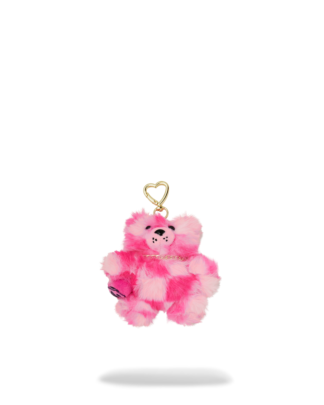 SPRAYGROUND® KEYCHAIN PINK FUR CHECK BEAR CUB KEYCHAIN