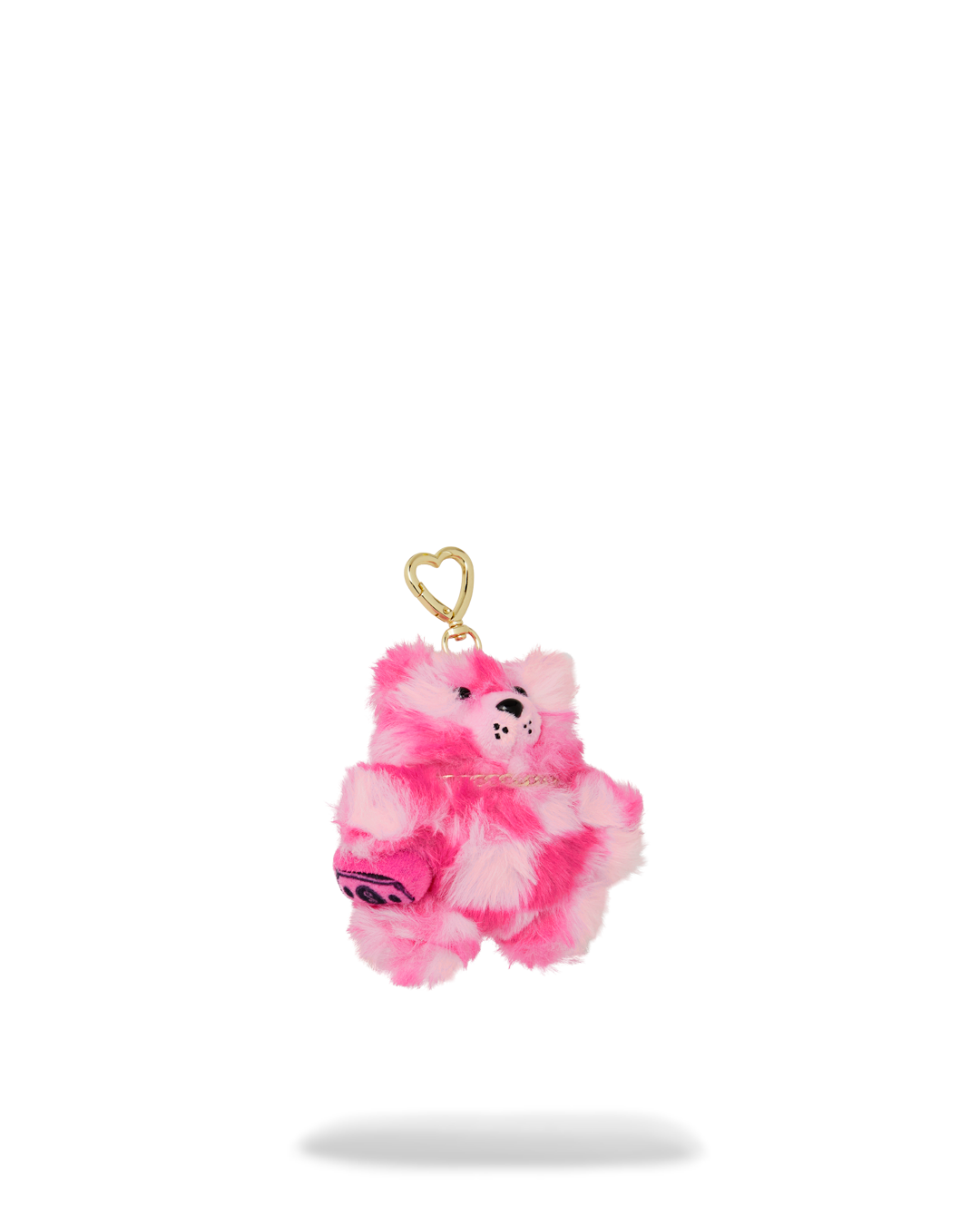 SPRAYGROUND® KEYCHAIN PINK FUR CHECK BEAR CUB KEYCHAIN
