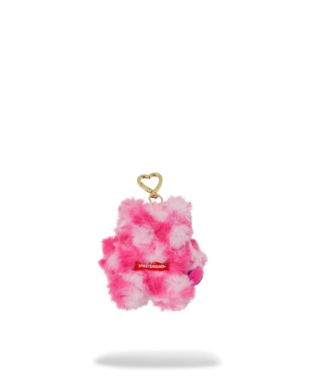 SPRAYGROUND® KEYCHAIN PINK FUR CHECK BEAR CUB KEYCHAIN