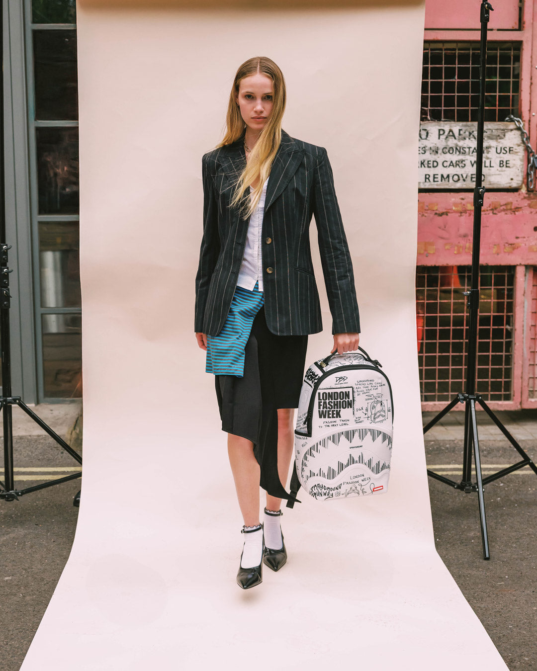 SPRAYGROUND® BACKPACK LFW SKETCHED BLACK AND WHITE BACKPACK