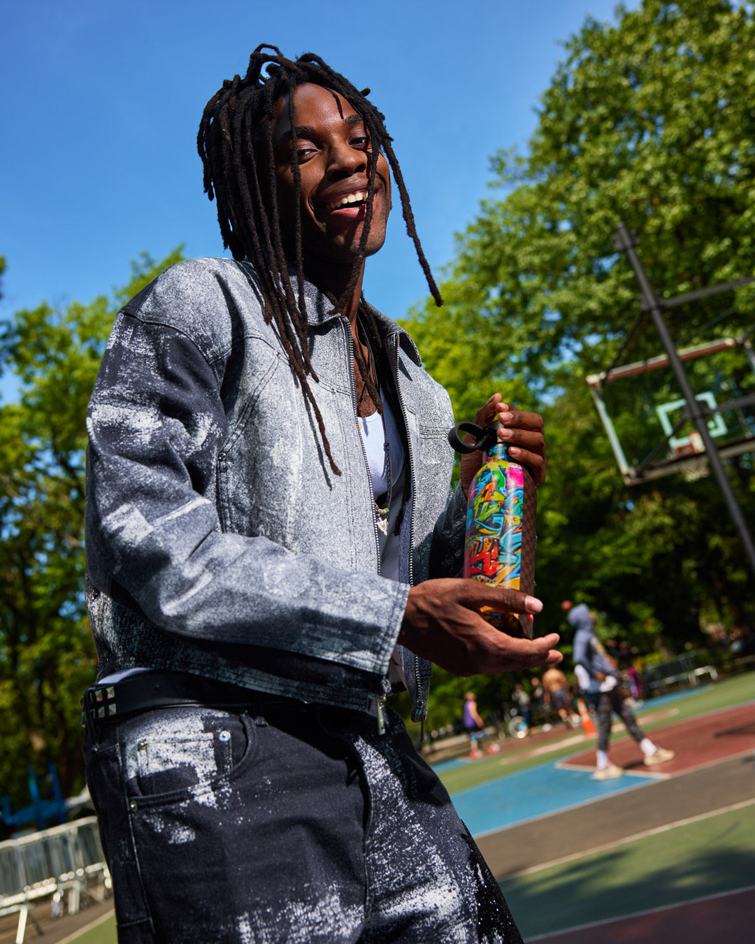 SPRAYGROUND® WATER BOTTLE MONEYBEAR SPLIT CHECK WATER BOTTLE
