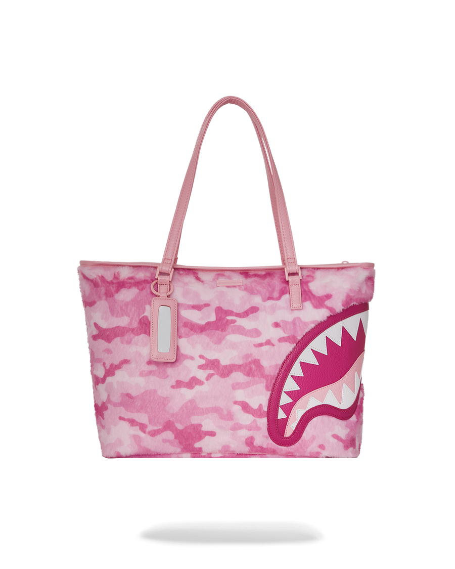 SPRAYGROUND® TOTE PINK CAMO FAUX FUR TOTE