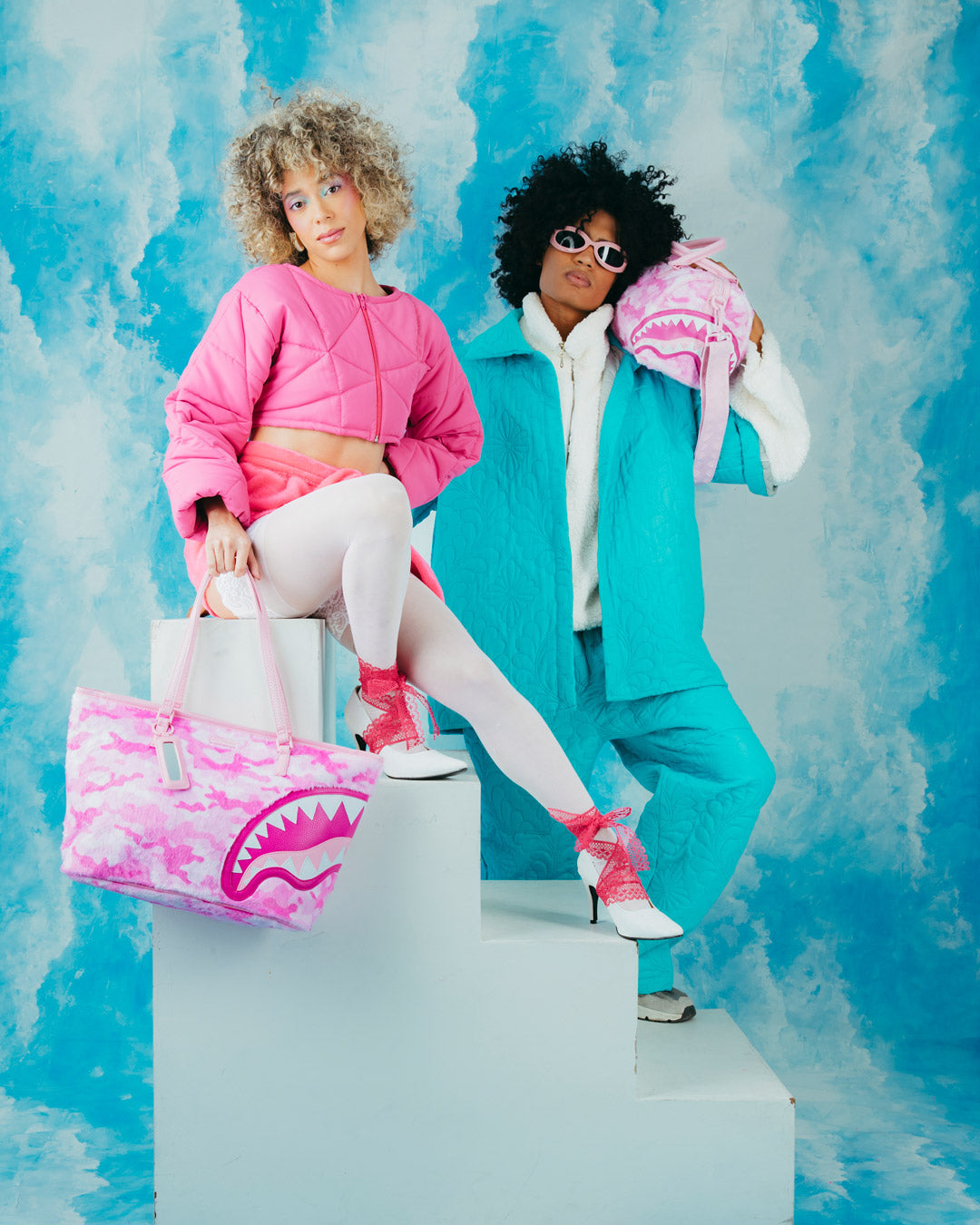 SPRAYGROUND® TOTE PINK CAMO FAUX FUR TOTE
