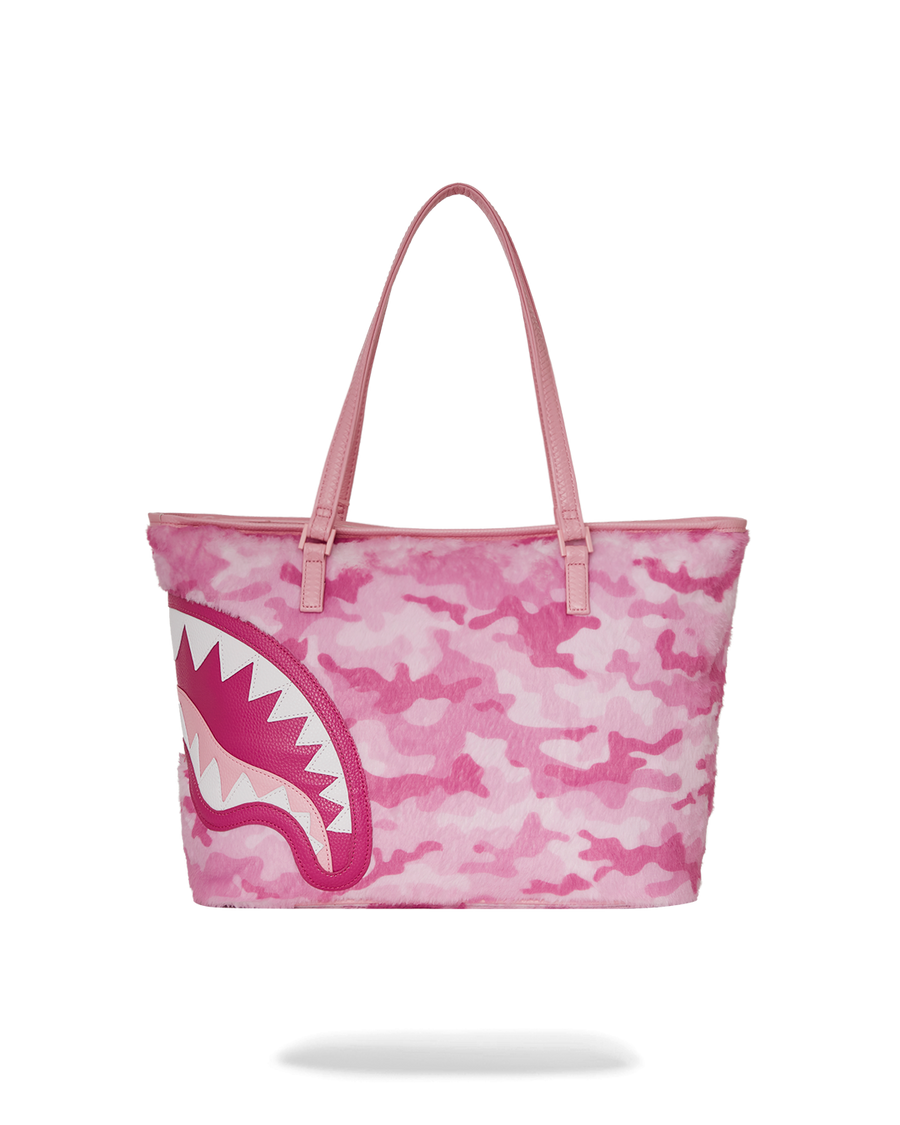 SPRAYGROUND® TOTE PINK CAMO FAUX FUR TOTE