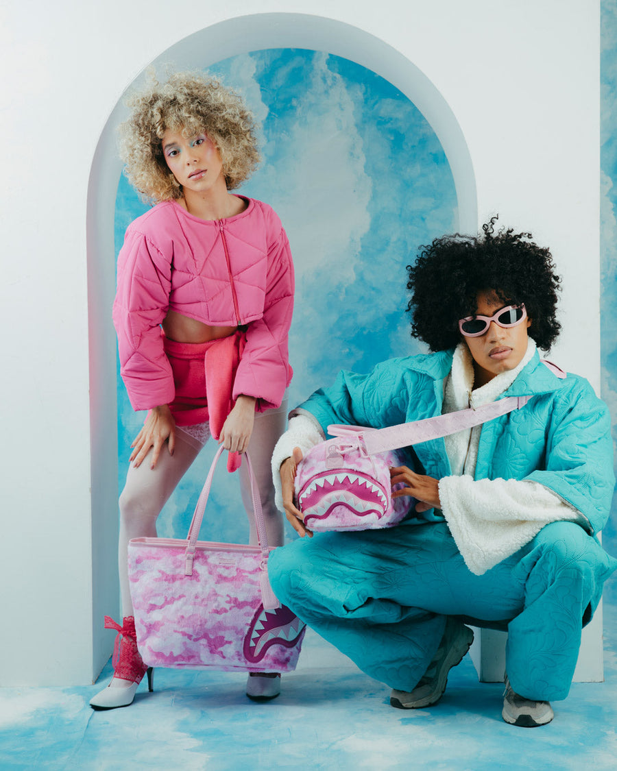 SPRAYGROUND® TOTE PINK CAMO FAUX FUR TOTE