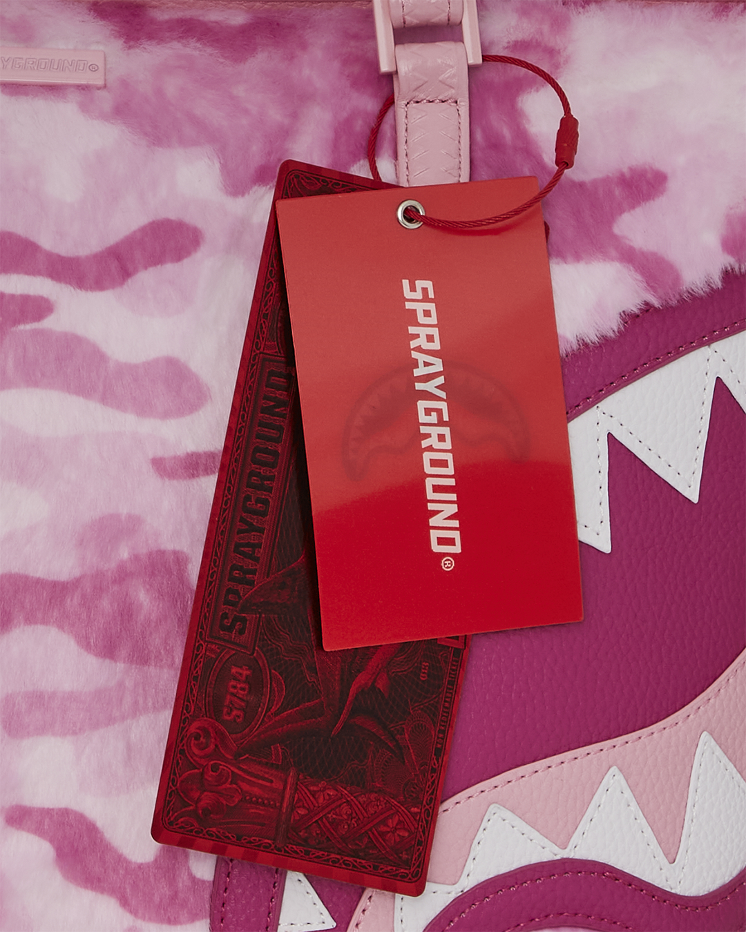 SPRAYGROUND® TOTE PINK CAMO FAUX FUR TOTE