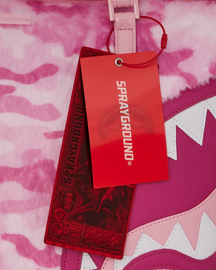 SPRAYGROUND® TOTE PINK CAMO FAUX FUR TOTE