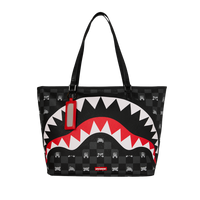 SPRAYGROUND® TOTE GRAY PEEKING CHARACTER CHECK TOTE