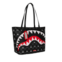 SPRAYGROUND® TOTE GRAY PEEKING CHARACTER CHECK TOTE
