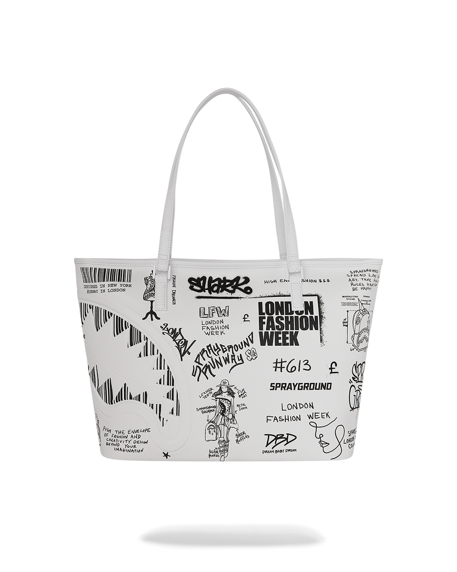 SPRAYGROUND® TOTE LFW SKETCHED BLACK AND WHITE TOTE