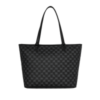 SPRAYGROUND® TOTE BLACK AND WHITE DRIP CHECK SHARK TOTE