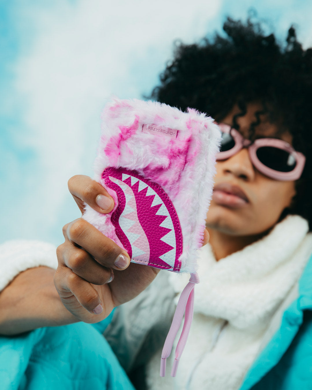 SPRAYGROUND® WALLET PINK CAMO FAUX FUR WALLET