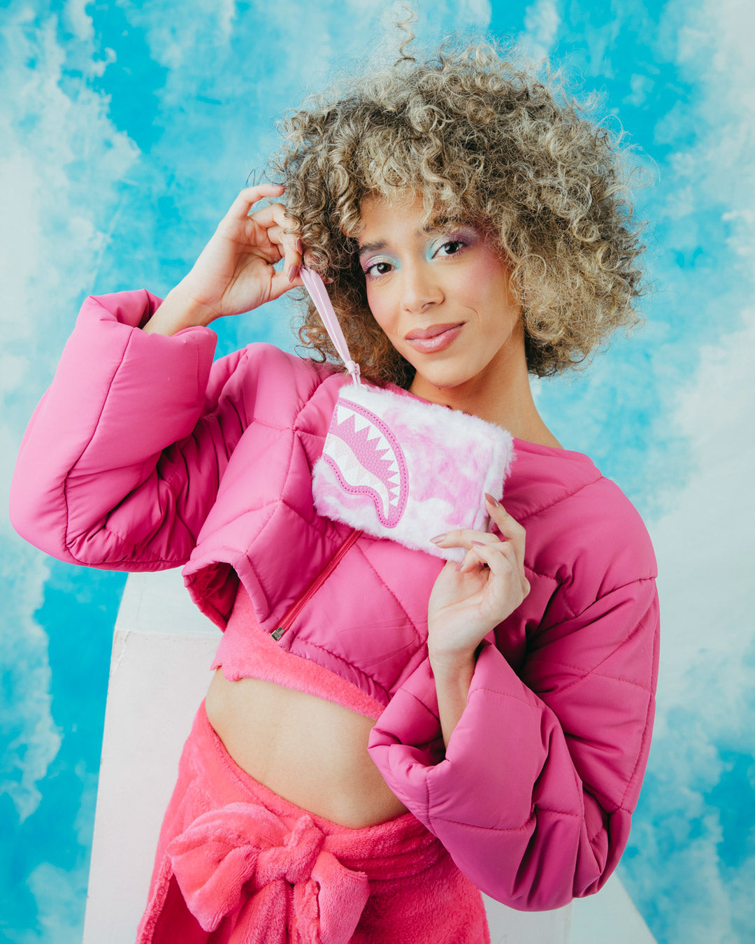 SPRAYGROUND® WALLET PINK CAMO FAUX FUR WALLET
