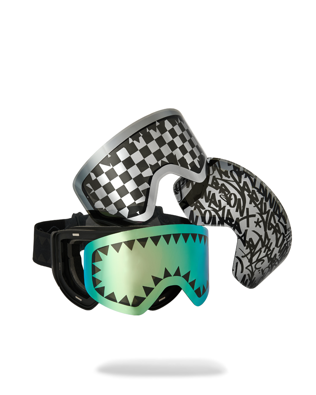 SPRAYGROUND® APPAREL GRAFFITI SKI GOGGLES SET (3 INTERCHANGEABLE LENSES)