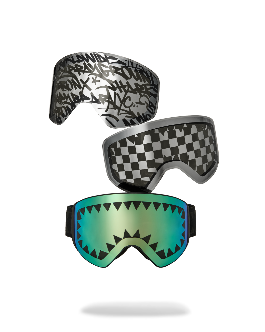 SPRAYGROUND® APPAREL GRAFFITI SKI GOGGLES SET (3 INTERCHANGEABLE LENSES)