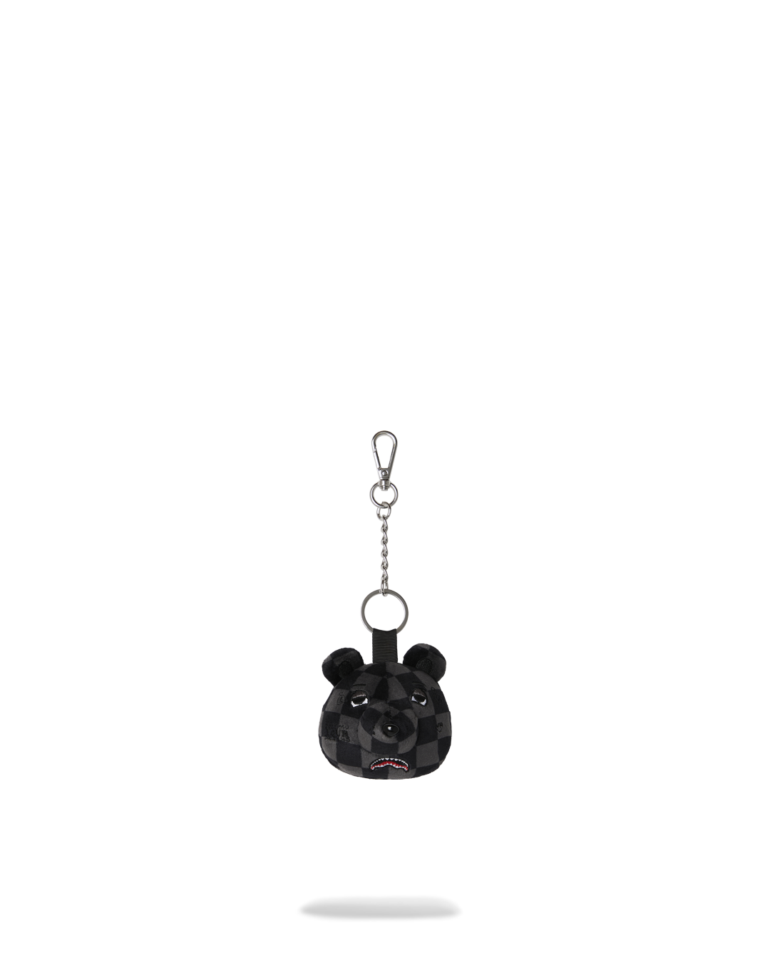 SPRAYGROUND® KEYCHAIN GREY CHECKER BEAR HEAD KEYCHAIN