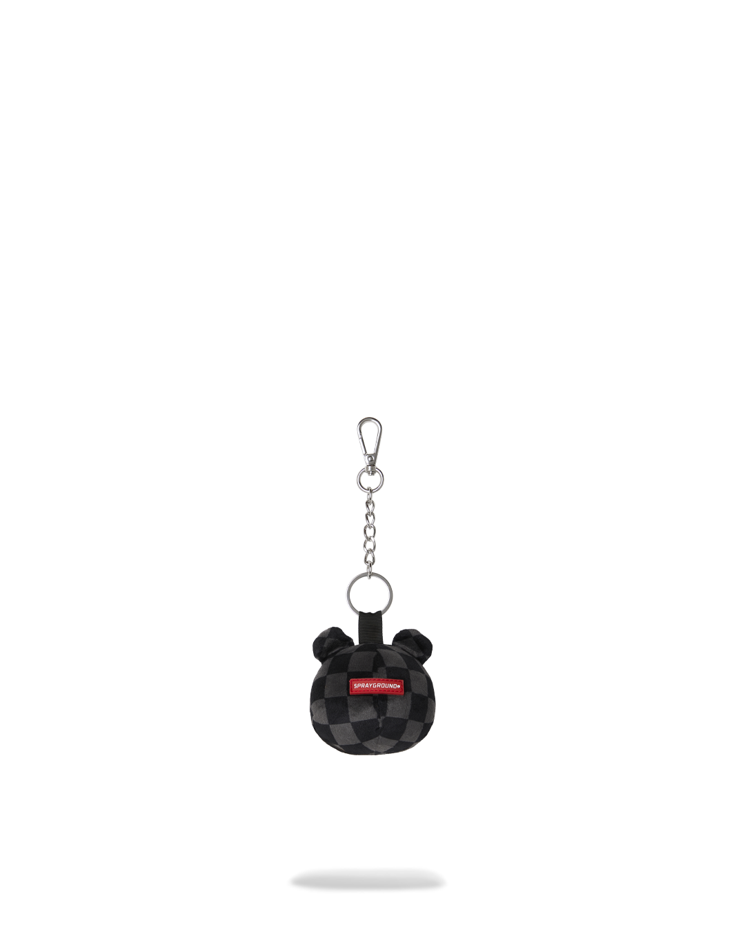 SPRAYGROUND® KEYCHAIN GREY CHECKER BEAR HEAD KEYCHAIN
