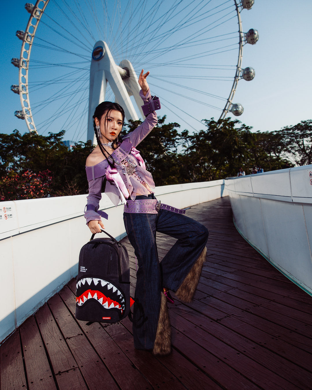 SPRAYGROUND® BACKPACK SHARK CENTRAL DENIM VENOM BACKPACK