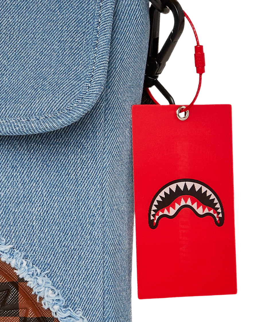 SPRAYGROUND® SLING DENIM SHARK MESSENGER SLING
