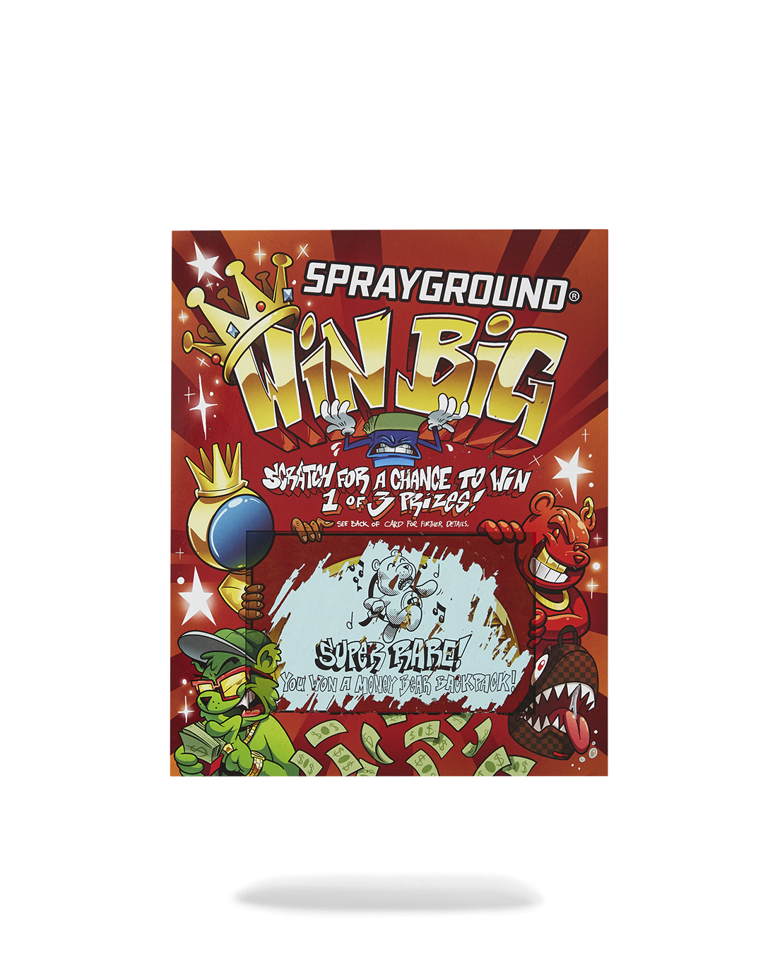 SPRAYGROUND® BACKPACK BIG MONEY BIG MONEY (WITH SCRATCH OFF PLAYING CARD) BACKPACK