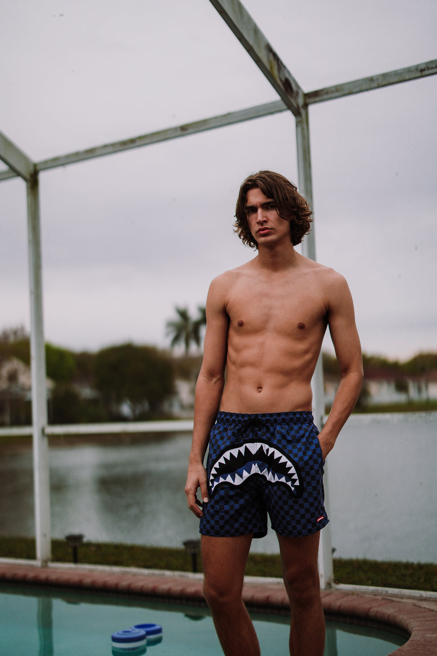 SPRAYGROUND® SWIM MIDNIGHT SHARKS IN PARIS SWIM SHORTS