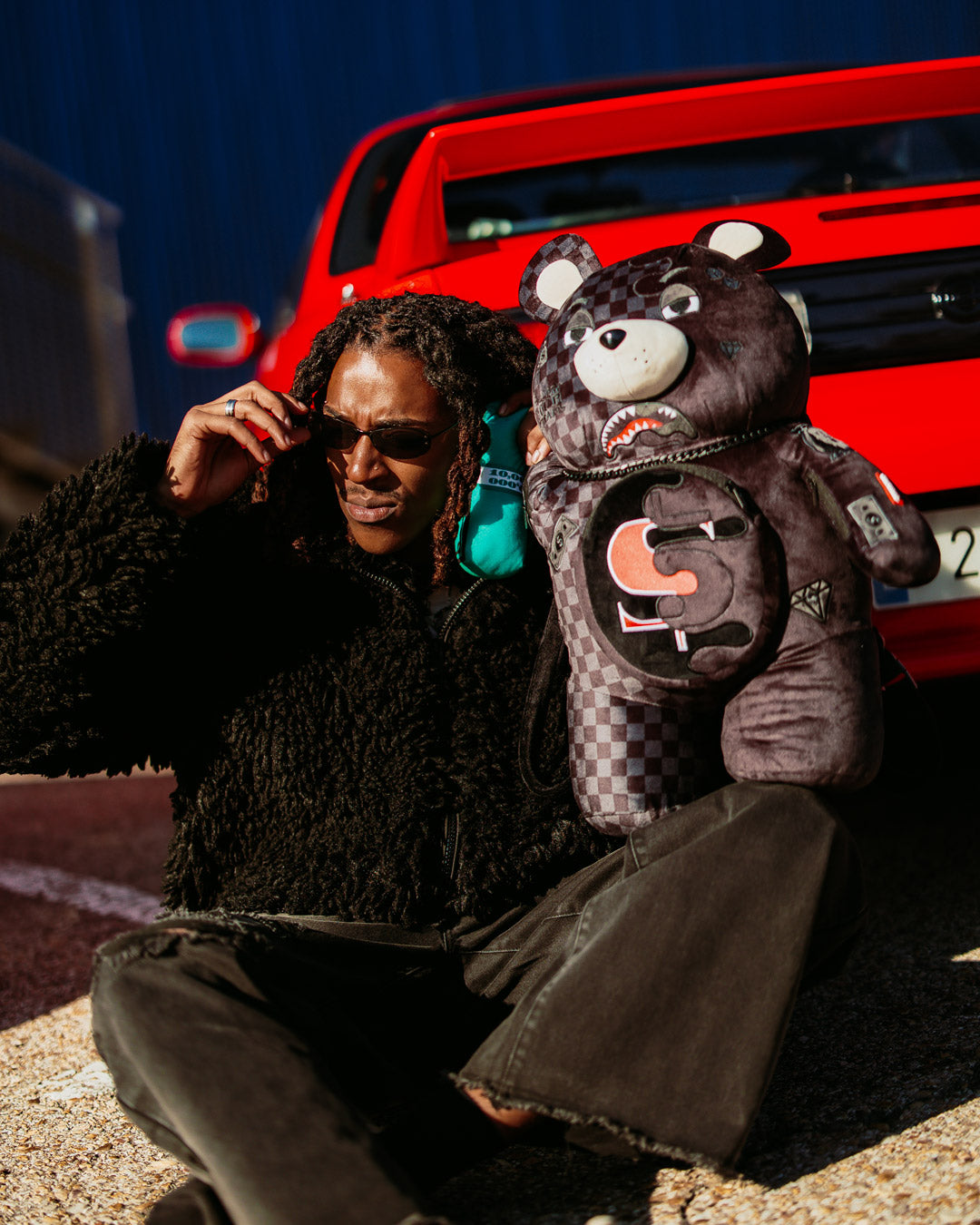 SPRAYGROUND® BACKPACK UNFINISHED SHARK MONEYBEAR TEDDY BEAR BACKPACK