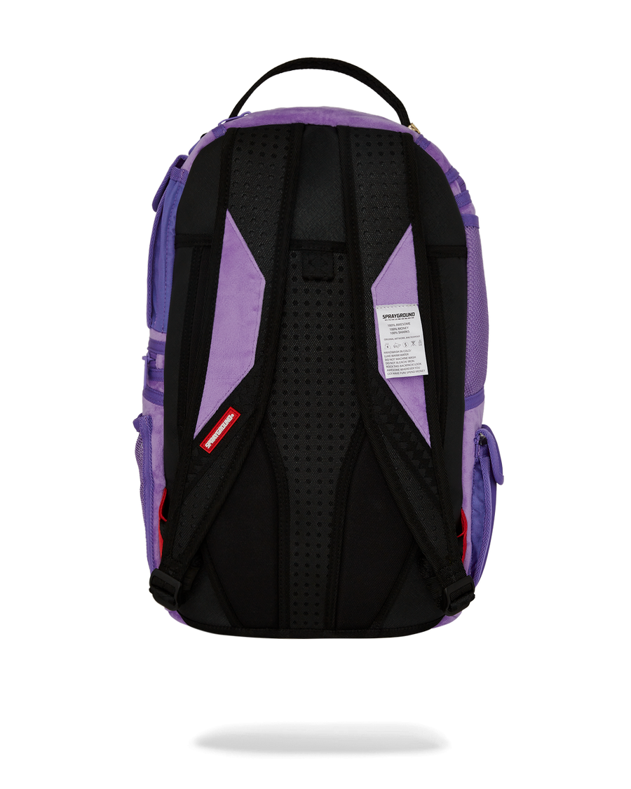 SPRAYGROUND® BACKPACK NOOO WAY!!! A REVERSIBLE BACKPACK - PURPLE VELOUR TO OG SHARKS IN PARIS BACKPACK