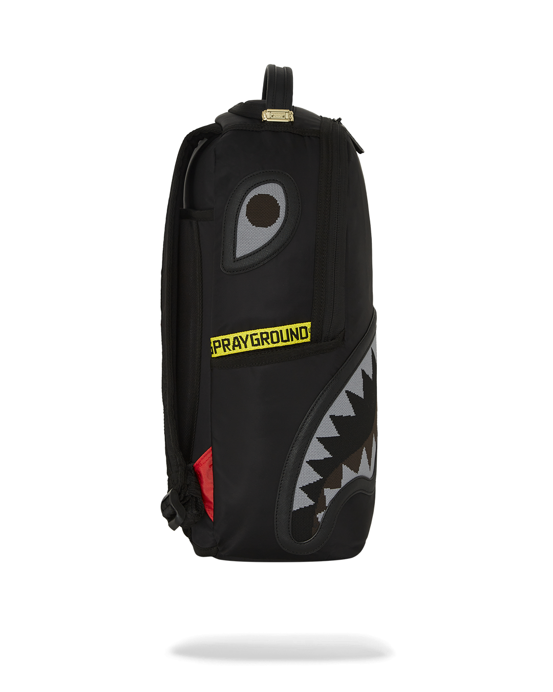 SPRAYGROUND® BACKPACK SHARK CENTRAL YELLOW TAPE DLX SATIN BACKPACK