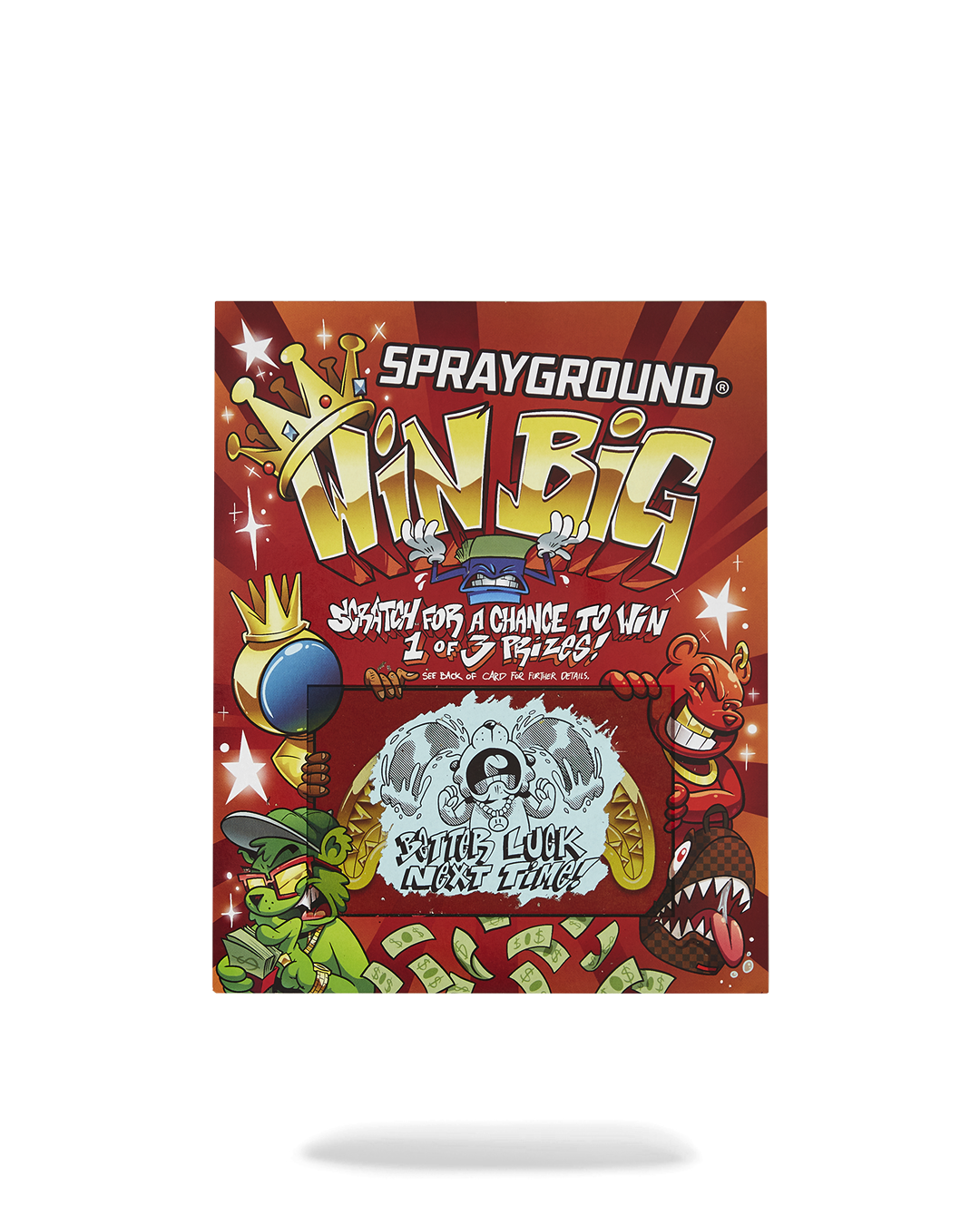 SPRAYGROUND® SCRATCH OFF SCRATCH OFF PLAYING CARD - WIN A BACKPACK, MONEYBEAR OR LUGGAGE!