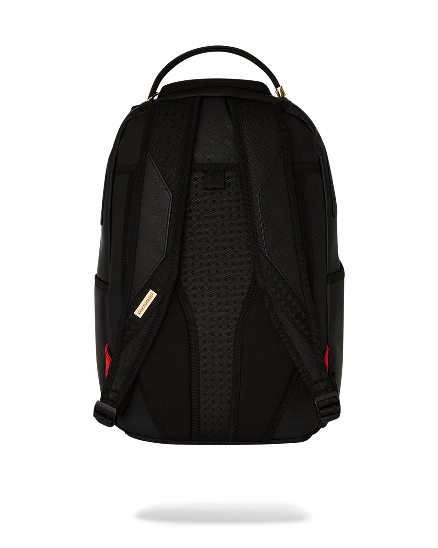SPRAYGROUND® BACKPACK GOLD AND BLACK RACING STRIPES BACKPACK