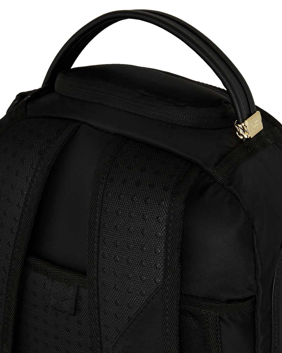 SPRAYGROUND® BACKPACK SHARK CENTRAL YELLOW TAPE DLX SATIN BACKPACK