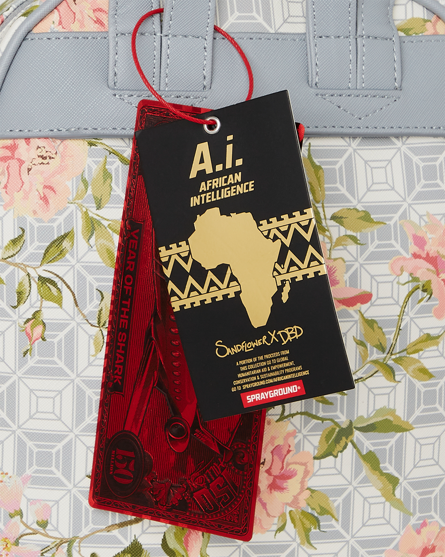 SPRAYGROUND® BACKPACK A.I. AFRICAN INTELLIGENCE ELEGANT ENERGY SAVAGE BACKPACK - SANDFLOWER COLLAB