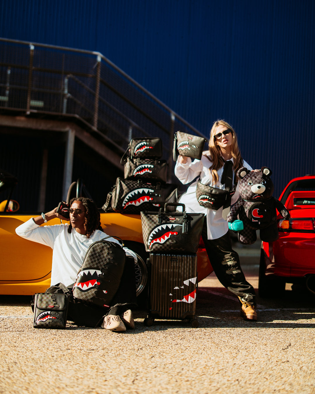 SPRAYGROUND® LUGGAGE UNFINISHED SHARK HARD SHELL CARRY-ON LUGGAGE