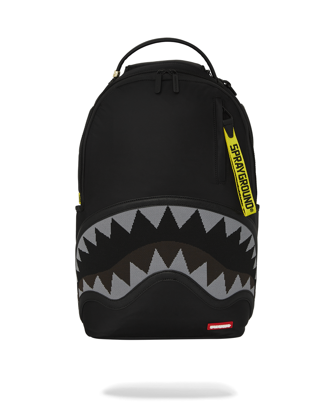 SPRAYGROUND® BACKPACK SHARK CENTRAL YELLOW TAPE DLX SATIN BACKPACK
