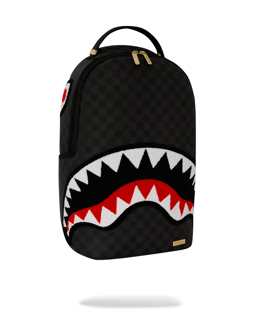 SPRAYGROUND® BACKPACK LIGHTS OUT SHARKS IN PARIS CHENILLE SHARK BACKPACK