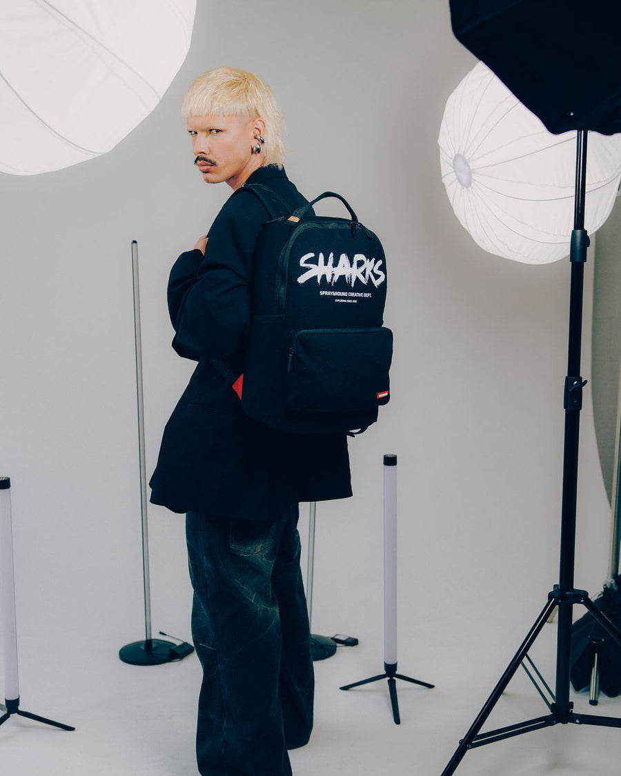 SPRAYGROUND® BACKPACK SHARKS CREAVTIVE DEPT CARGO POCKET DLXS BACKPACK