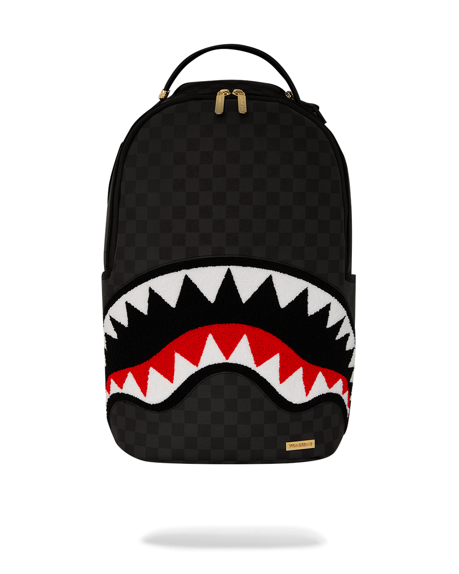 SPRAYGROUND® BACKPACK LIGHTS OUT SHARKS IN PARIS CHENILLE SHARK BACKPACK