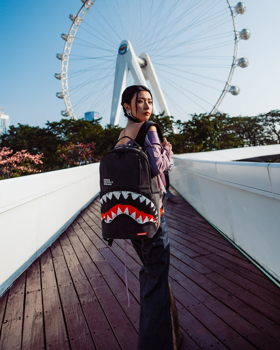 SPRAYGROUND® BACKPACK SHARK CENTRAL DENIM VENOM BACKPACK