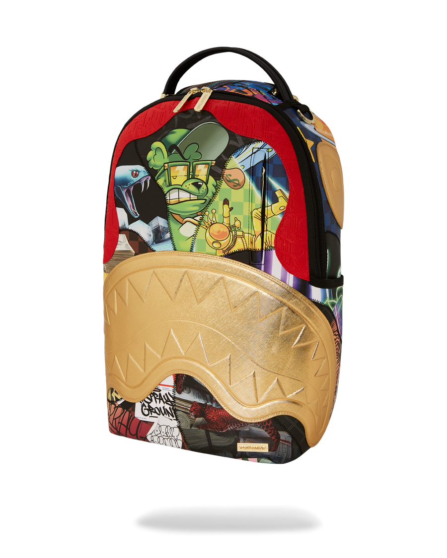 SPRAYGROUND® BACKPACK 15 YEARS GOLD AND SPLICED DLXV BACKPACK