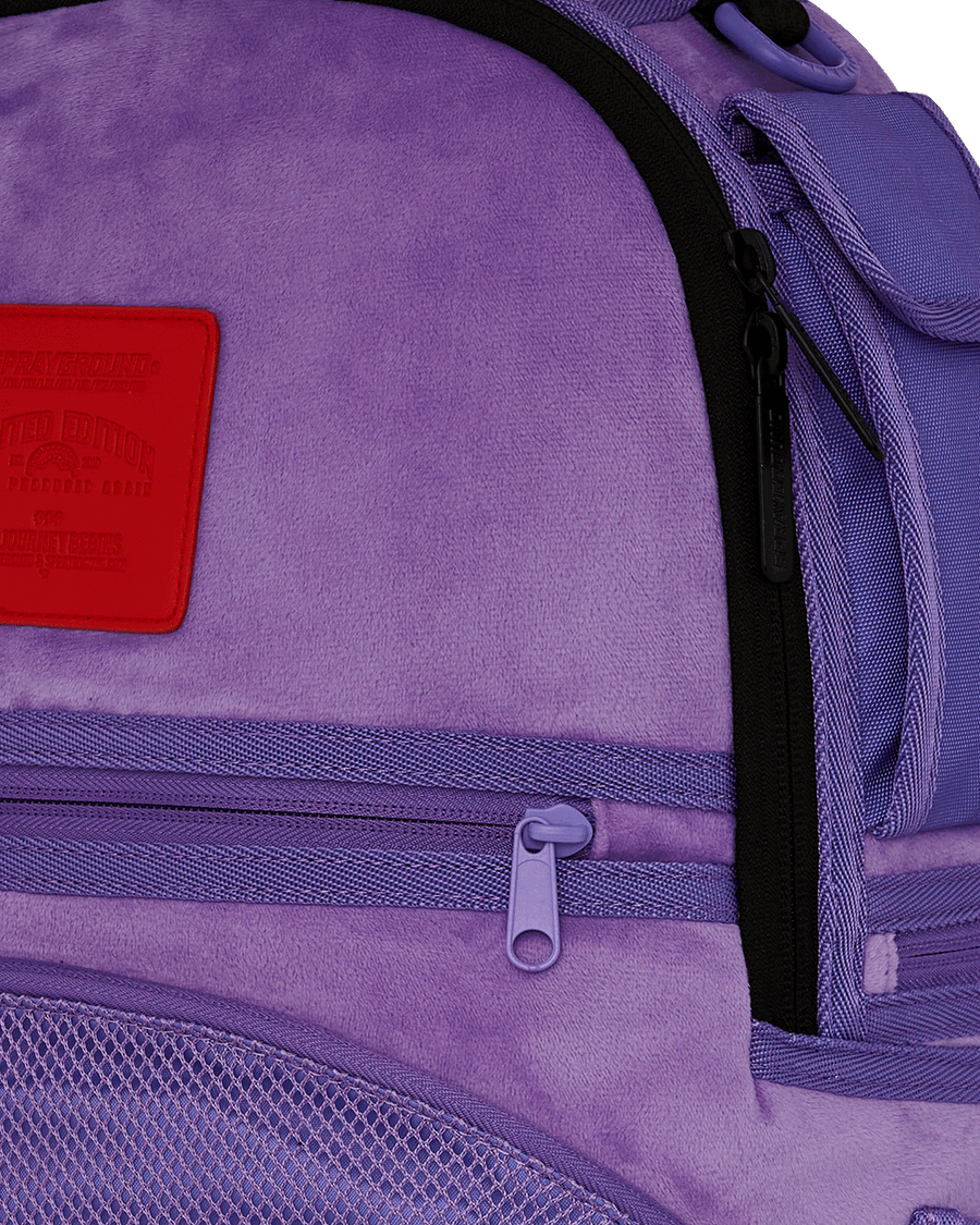 SPRAYGROUND® BACKPACK NOOO WAY!!! A REVERSIBLE BACKPACK - PURPLE VELOUR TO OG SHARKS IN PARIS BACKPACK