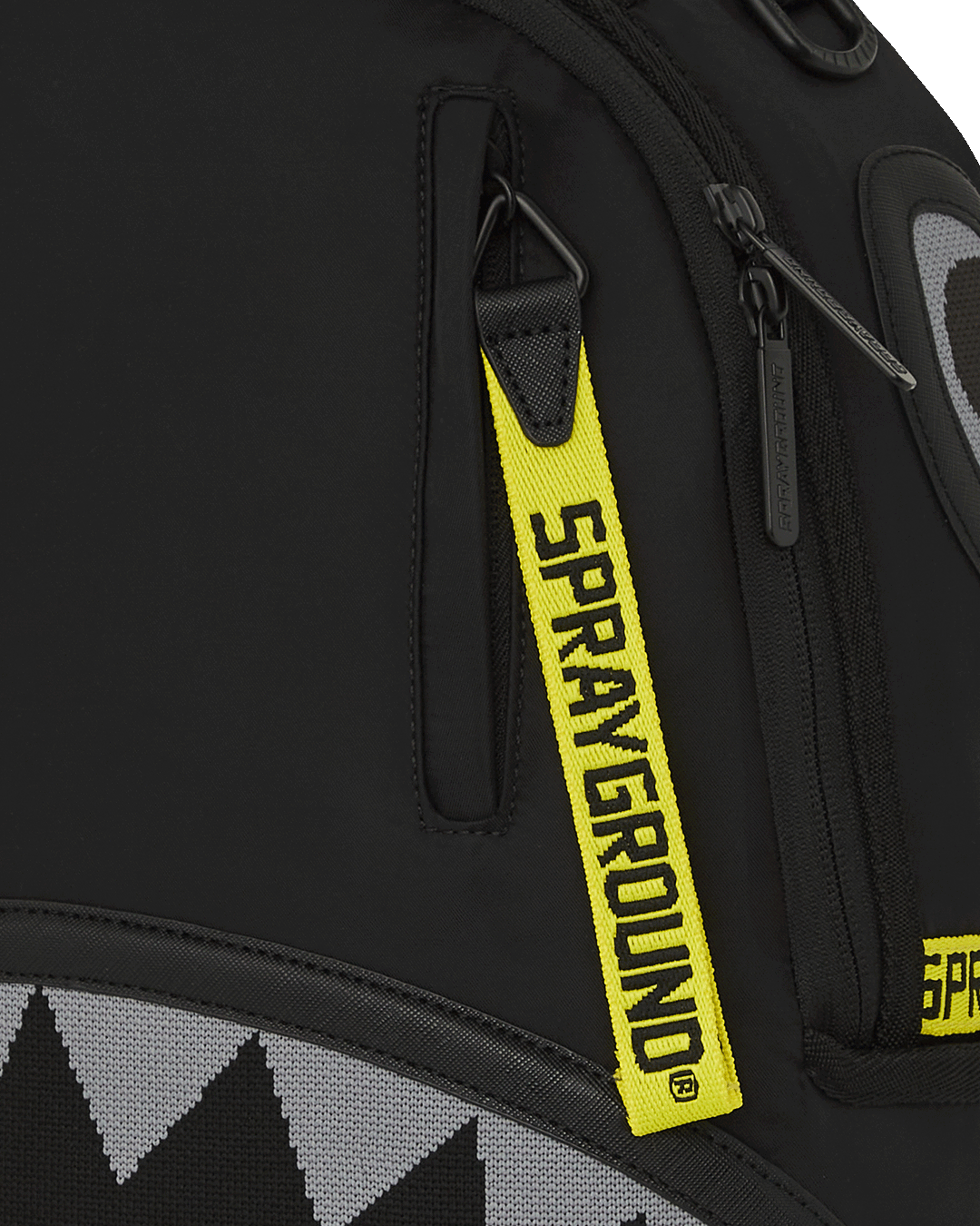 SPRAYGROUND® BACKPACK SHARK CENTRAL YELLOW TAPE DLX SATIN BACKPACK