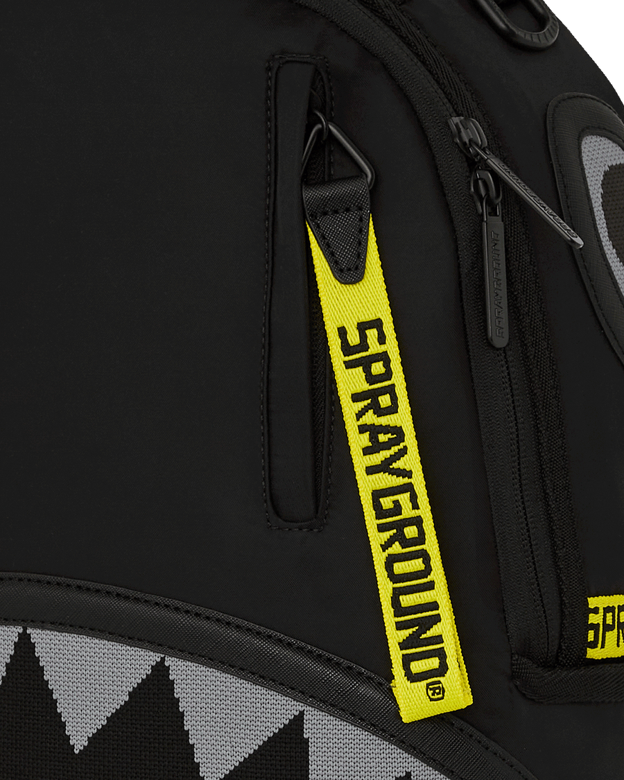 SPRAYGROUND® BACKPACK SHARK CENTRAL YELLOW TAPE DLX SATIN BACKPACK