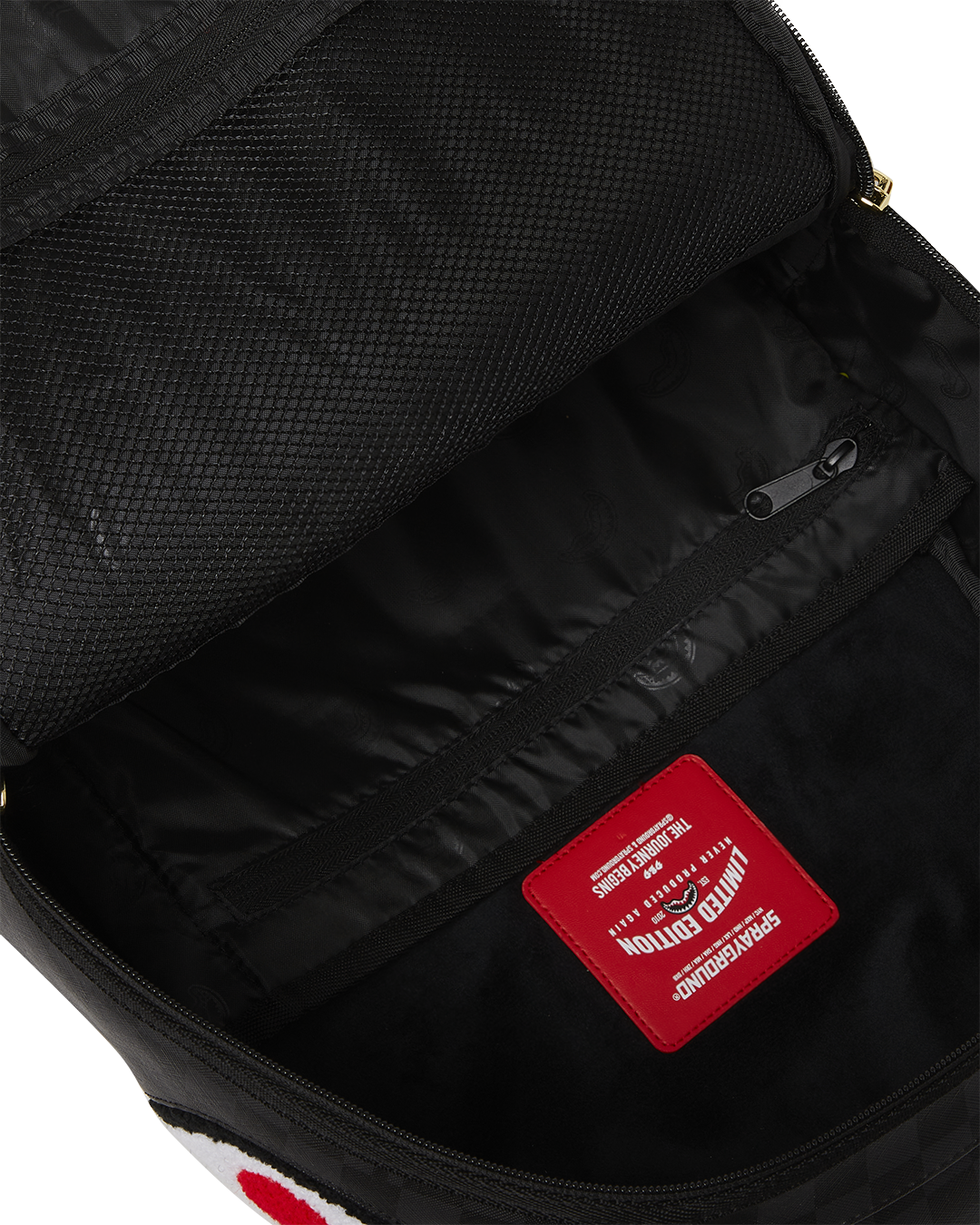 SPRAYGROUND® BACKPACK LIGHTS OUT SHARKS IN PARIS CHENILLE SHARK BACKPACK