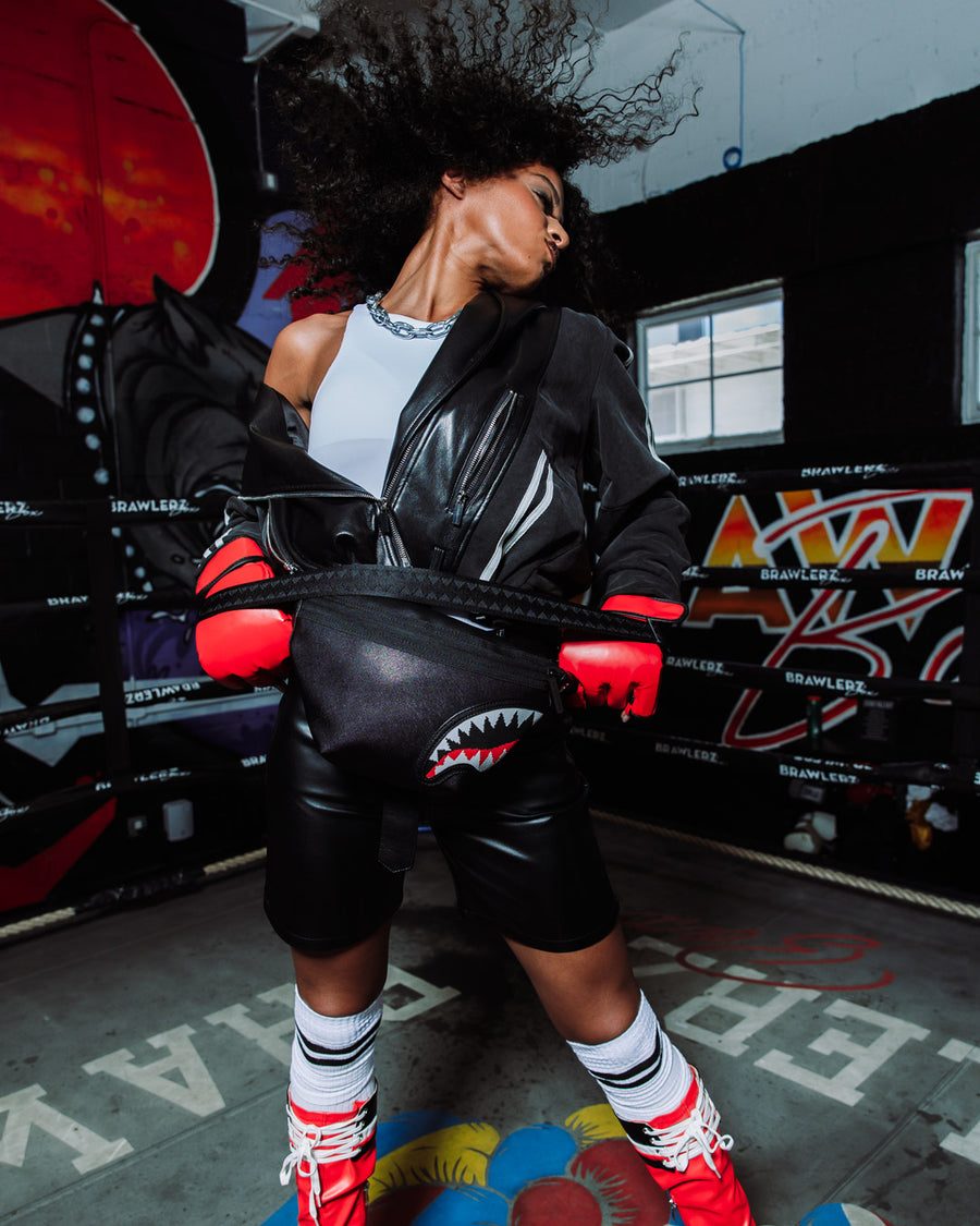 SPRAYGROUND® CROSSBODY FLY KNIT MOUTH SAVVY CROSSBODY