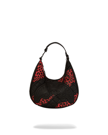 SPRAYGROUND® HANDBAG RED LEOPARD PUFFER VICE SHOULDER BAG