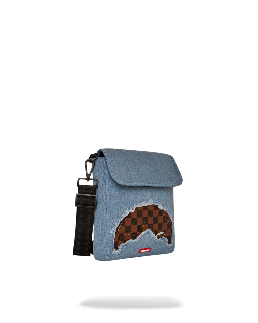 SPRAYGROUND® SLING DENIM SHARK MESSENGER SLING