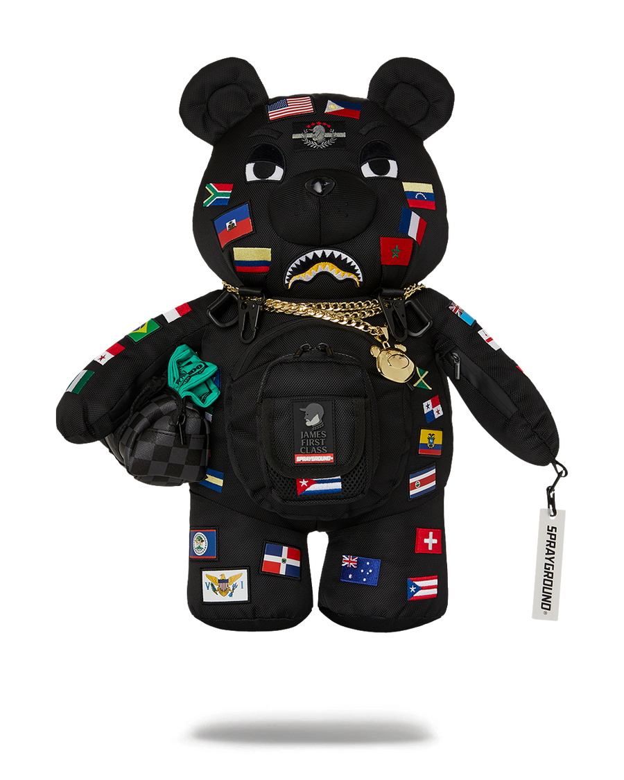 SPRAYGROUND® BACKPACK JAMES FLAGS MONEY BEAR BACKPACK