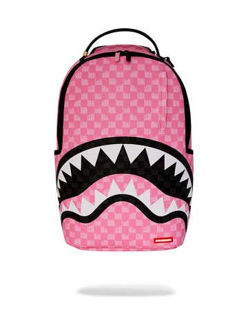 SPRAYGROUND® BACKPACK PINK AND BLACK DRIP CHECK DLXSV BACKPACK
