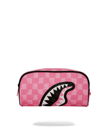 SPRAYGROUND® POUCH PINK AND BLACK DRIP CHECK POUCH